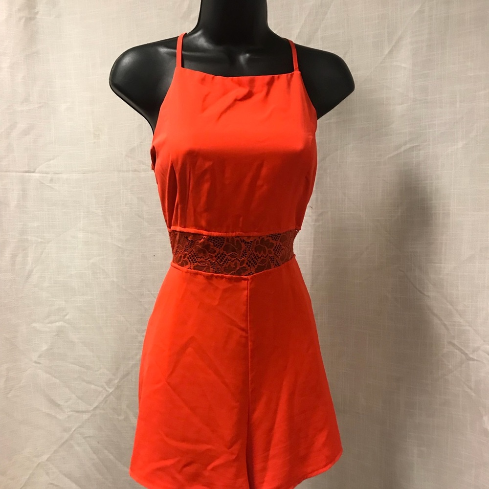 Windsor sleek, fitted lace back romper